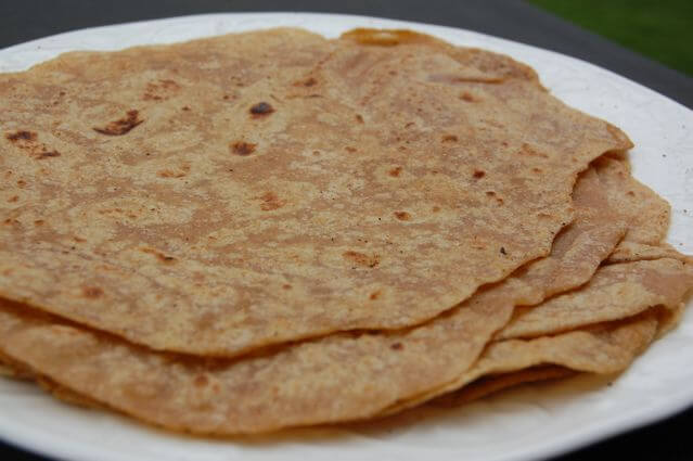 Cooked homemade tortillas on a plate