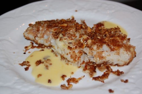Almond Encrusted Fish with Beurre Blanc Sauce from 100 Days of Real Food Almond Encrusted Fish with Beurre Blanc Sauce from 100 Days of Real Food