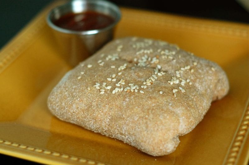 Whole Wheat Pizza Pocket on a plate.