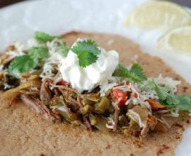 Slow Cooker Flank Steak Fajitas from 100 Days of Real Food