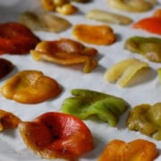 sheet pan with roasted peppers
