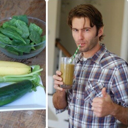 Jason Leake enjoying a green smoothie