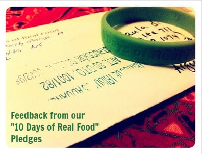 Feedback from our 100 Days of Real Food pledges
