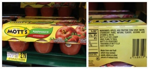 Motts Strawberry Flavored Applesauce - Misleading Food Products II on 100 Days of Real Food