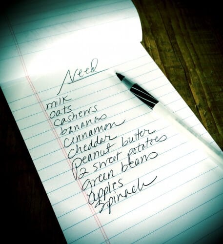 shopping list