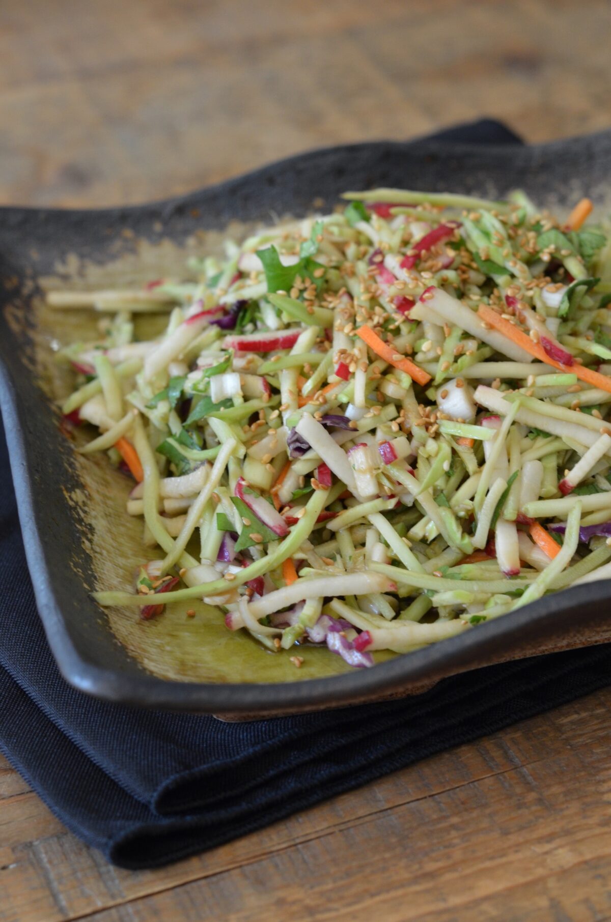 Asian coleslaw on a plate