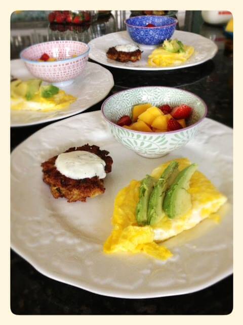 Carrot Fritters and Yogurt Sauce with Breakfast from 100 Days of #RealFood