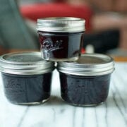three small jars of homemade jam