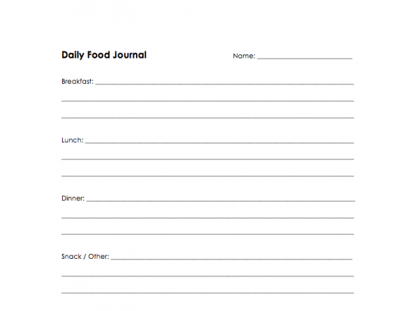 Food Journal Worksheet Screenshot on 100 Days of #RealFood