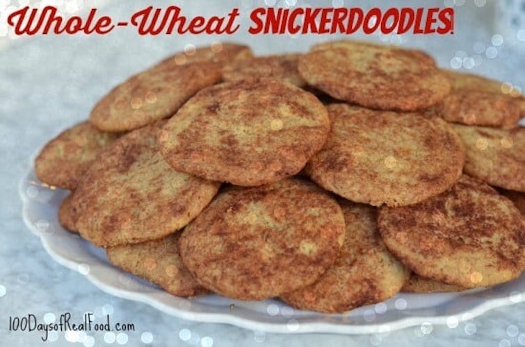 Homemade snickerdoodle cookies on a plate