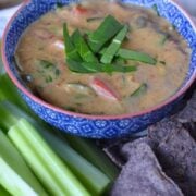 Creamy Queso Dip with Veggies on 100 Days of #RealFood