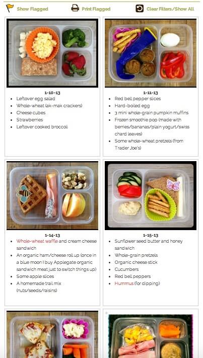 School Lunch Idea Gallery on 100 Days of #RealFood
