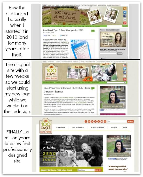 Site Redesign on 100 Days of #RealFood