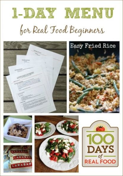 1 Day Menu for Real Food Beginners from 100 Days of #RealFood