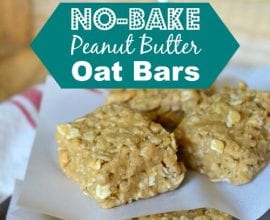 NO-Bake Peanut Butter Oat Bars on 100 Days of #RealFood