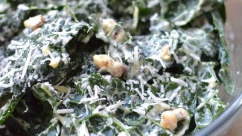 Creamy Kale Caesar Salad on 100 Days of #RealFood
