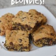 Chocolate Chip Blondies on 100 Days of #RealFood