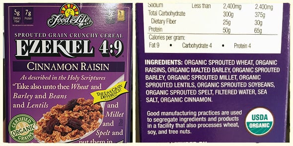 What's in your cereal on 100 Days of Real Food - Ezekiel