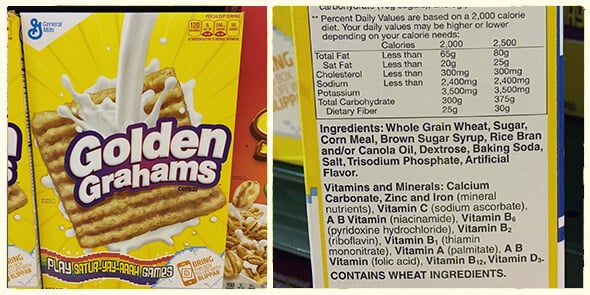 What's in your cereal on 100 Days of Real Food - Golden Grahams