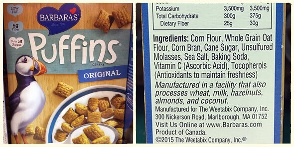 What's in your cereal on 100 Days of Real Food - Puffins