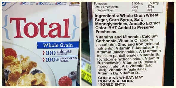 What's in your cereal on 100 Days of Real Food - Total