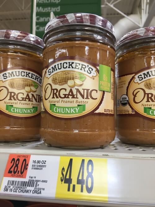 organic peanut butter at Walmart on 100 Days of Real Food