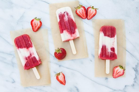 Strawberries and Coconut Cream Pops on 100 Days of Real Food