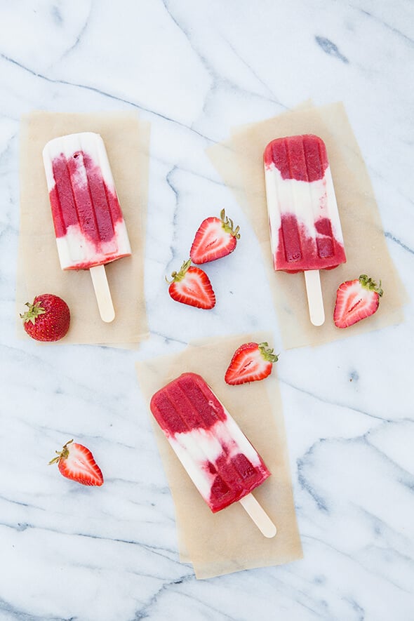 Strawberries and Coconut Cream Pops on 100 Days of Real Food