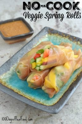 No-Cook Veggie Spring Rolls on 100 Days of Real Food