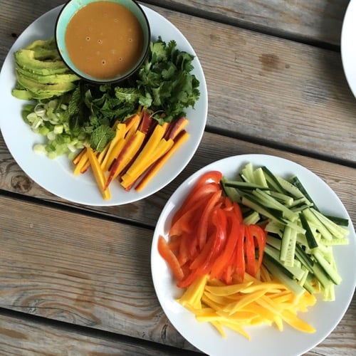 No-Cook Veggie Spring Rolls on 100 Days of Real Food