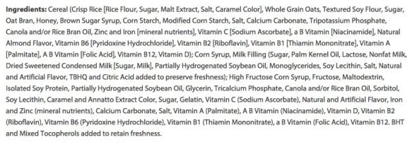 Ingredients in Honey Nut Cheerios Cereal Bars plus Homemade Cereal Bars Recipe on 100 Days of Real Food