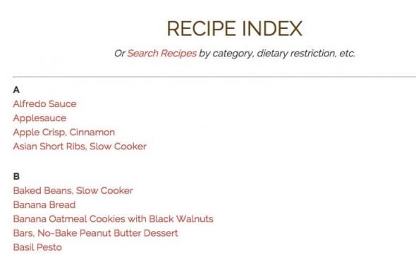 Top Posts of 2016 - Recipe Index on 100 Days of Real Food