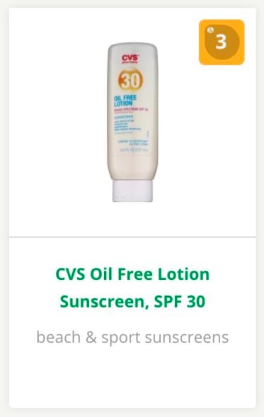 CVS Oil Free Lotion Sunscreen, SPF 30