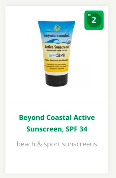 Beyond Coastal Sunscreen, SPF 34