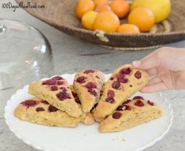 Raspberry Almond Scones on 100 Days of Real Food