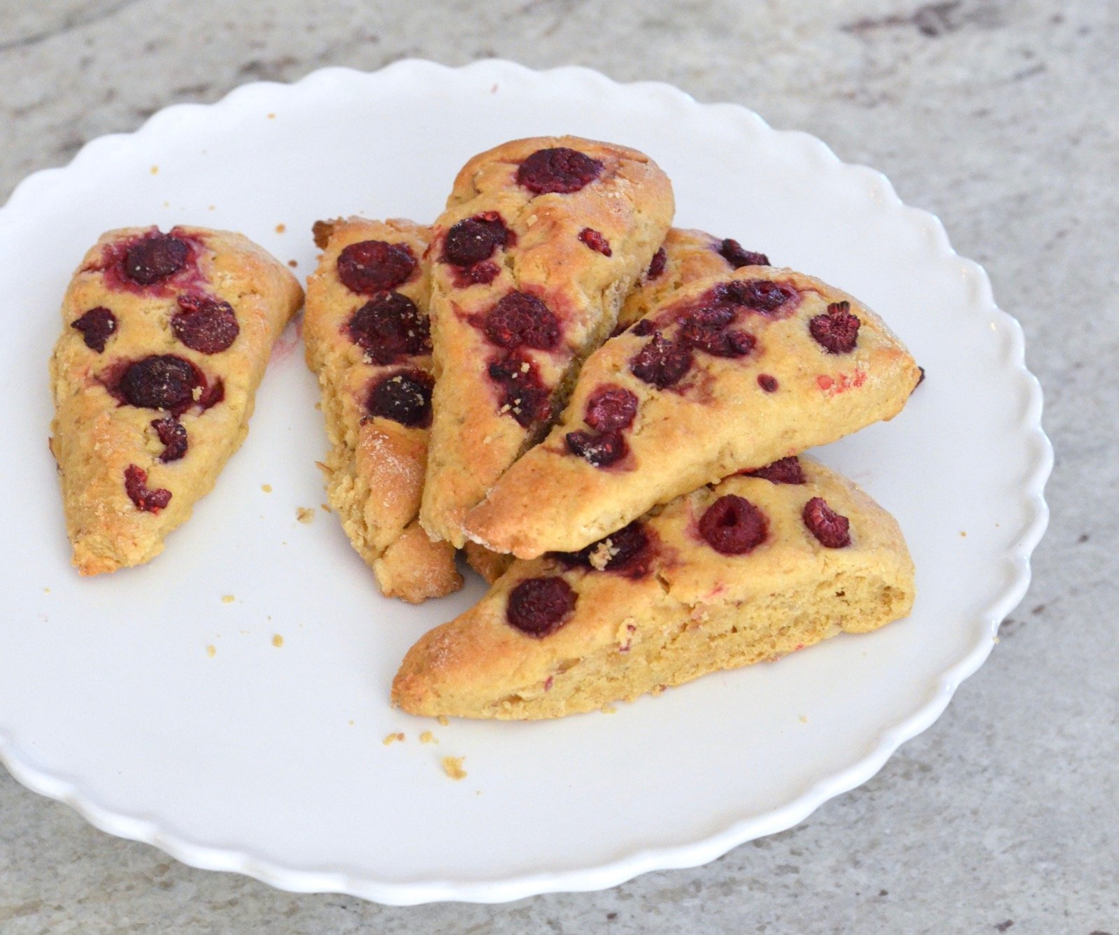 Whole-Grain Raspberry Almond Scones on 100 Days of Real Food