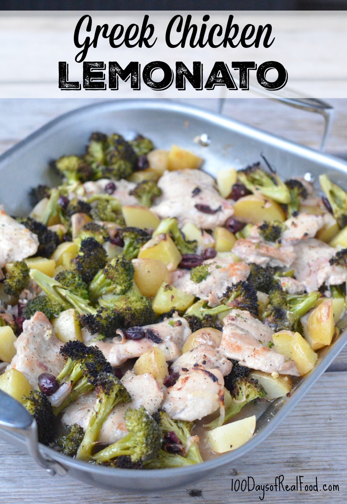 Greek Chicken Lemonato in a baking dish.