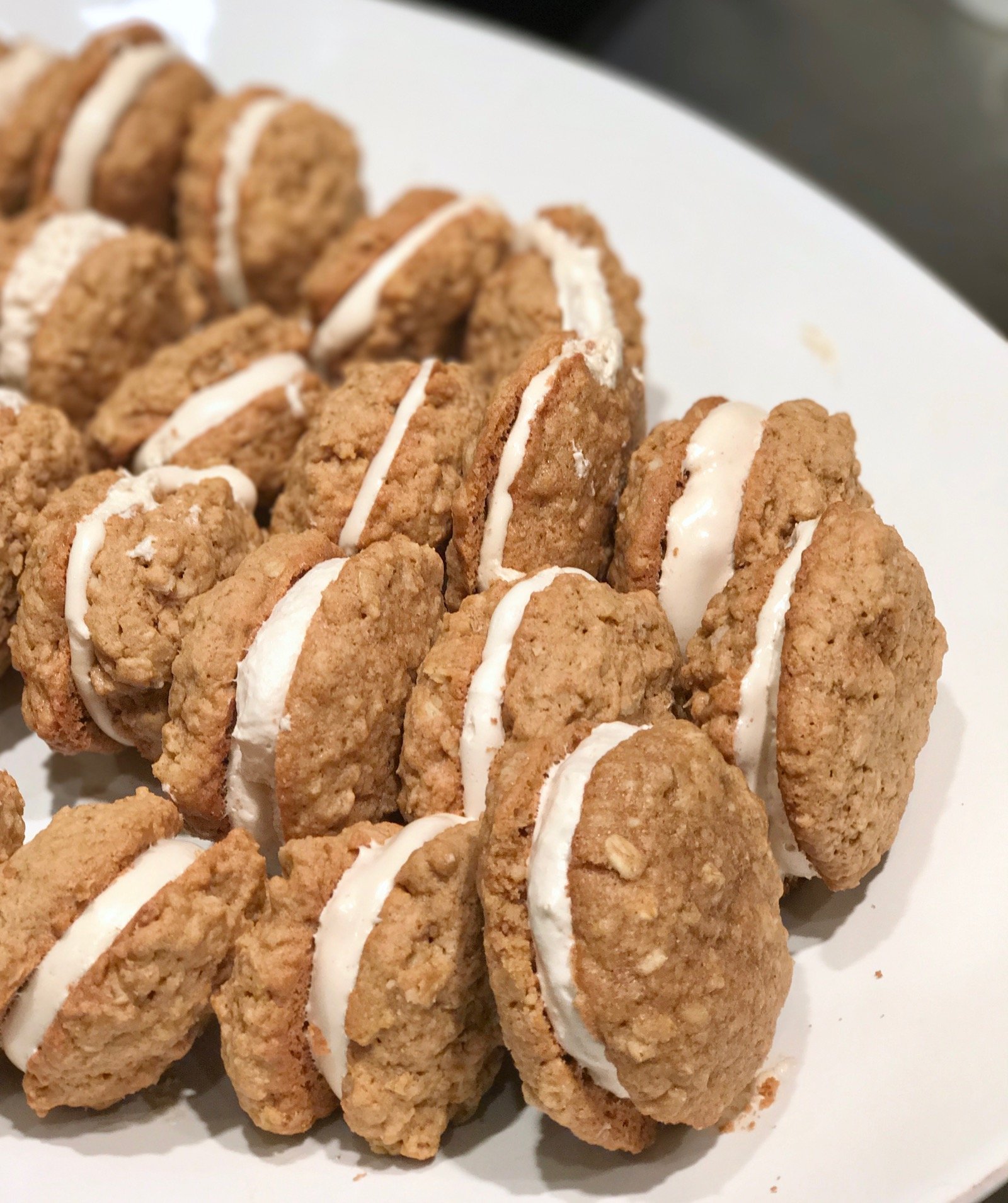 Oatmeal Creme Pies on platter