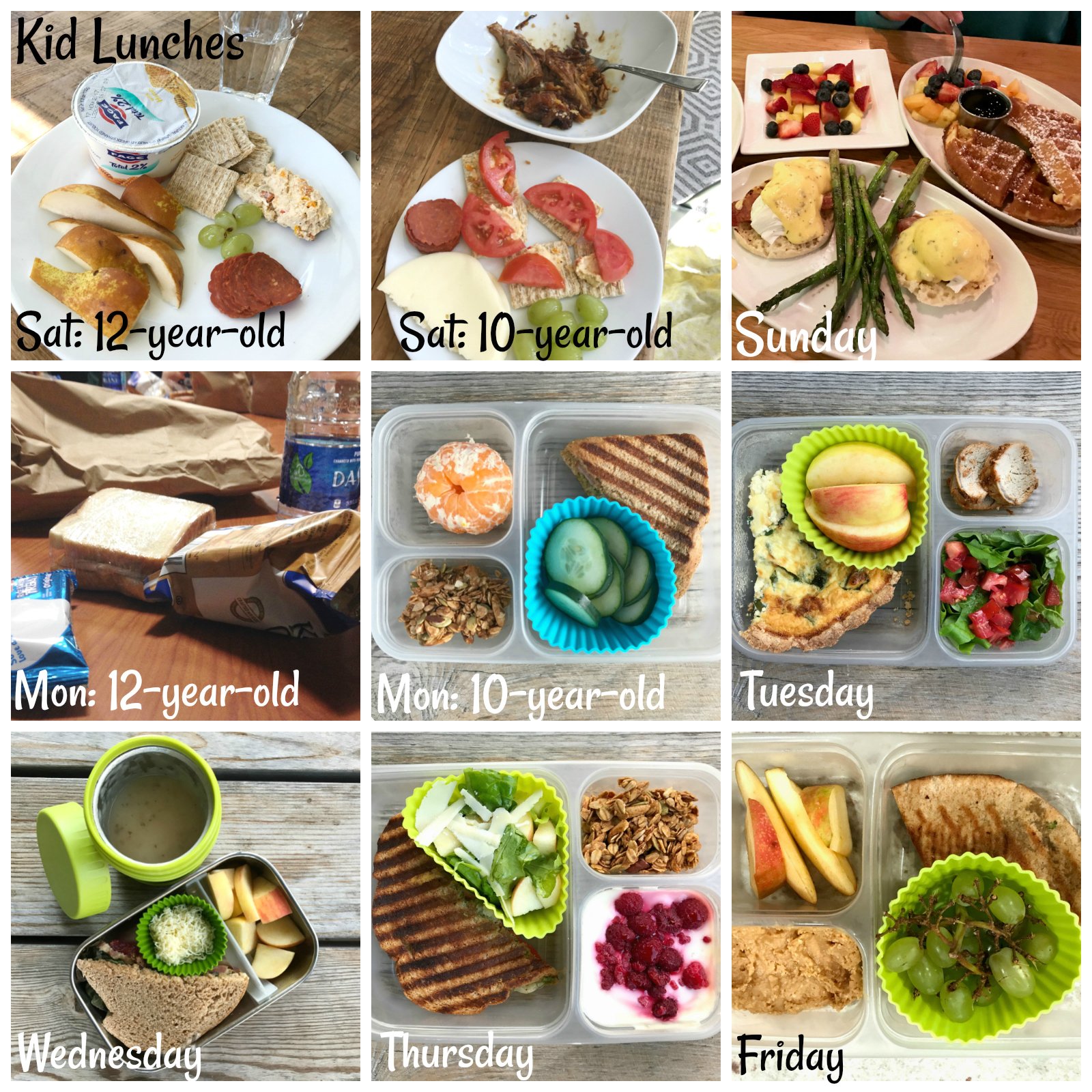 Real Food Lunches for my 10 and 12 year olds