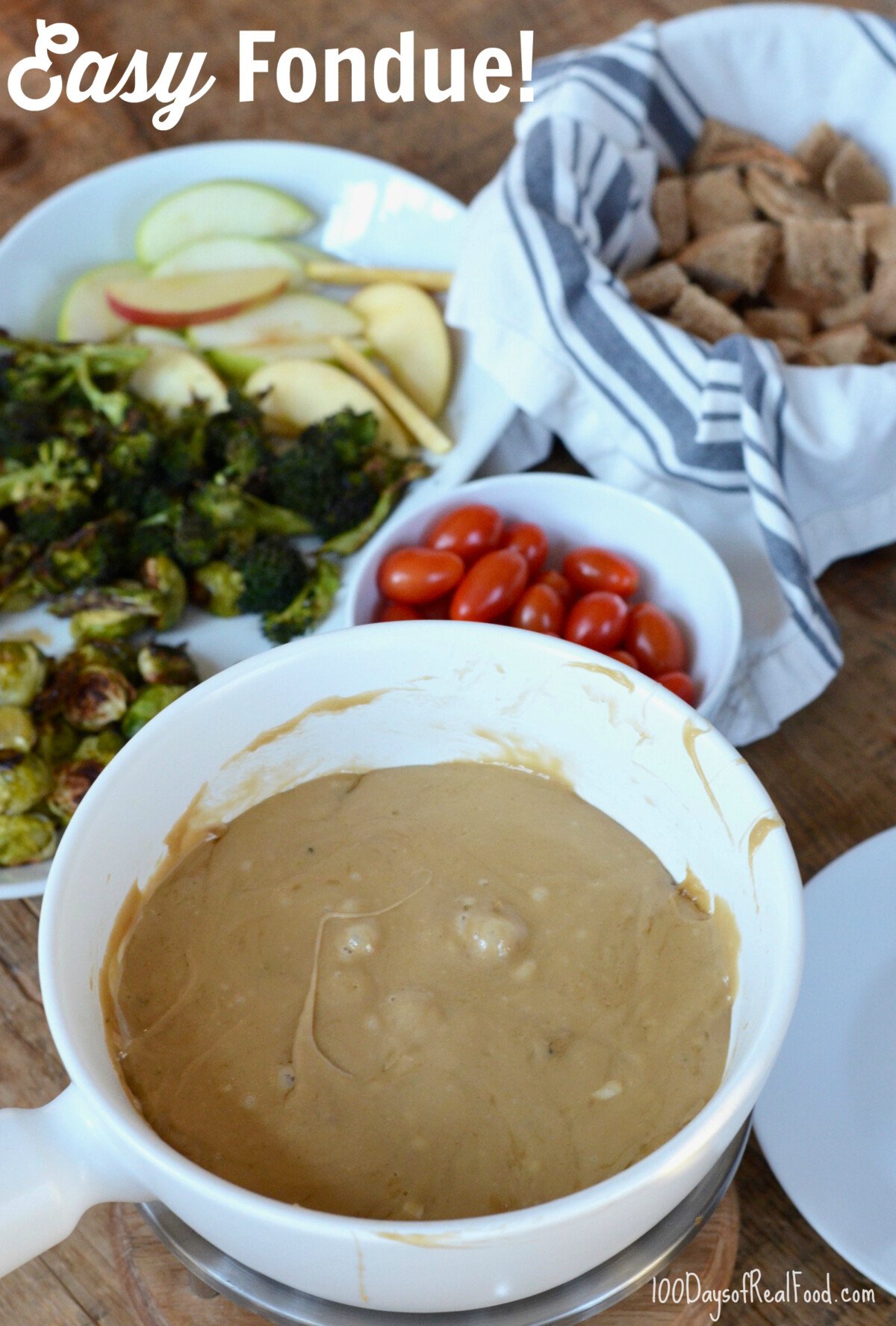 Easy Fondue with Roasted Veggies ⋆ 100 Days of Real Food