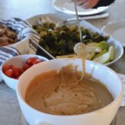 Easy Fondue with Roasted Veggies 1