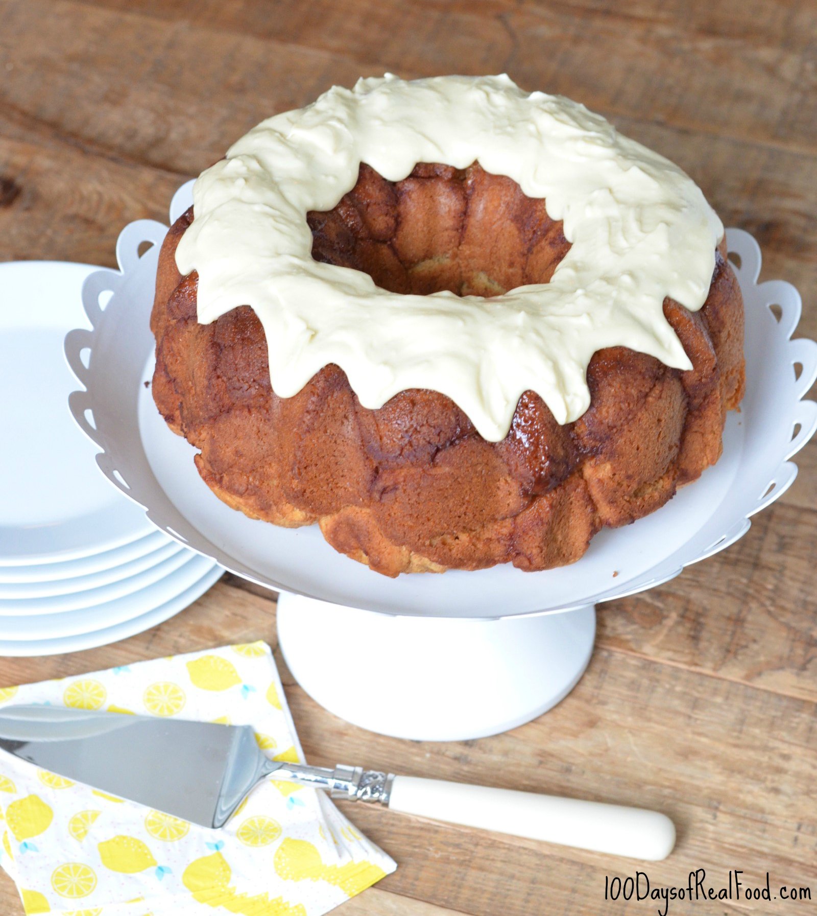 WholeWheat Monkey Bread (with a Cream Cheese Glaze)