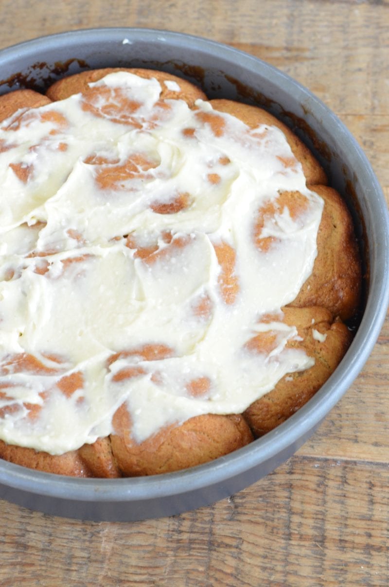 Whole Wheat Monkey Bread in cake pan