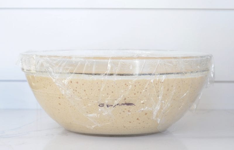 photo of Belgian waffle dough rising - The Best Belgian Waffles on 100 Days of Real Food