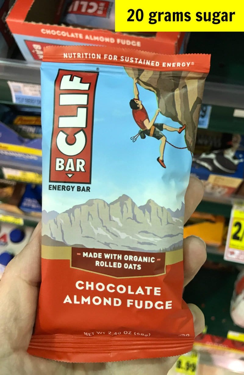 How much sugar is in Clif Bar chocolate almond fudge bar on 100 Days of Real Food