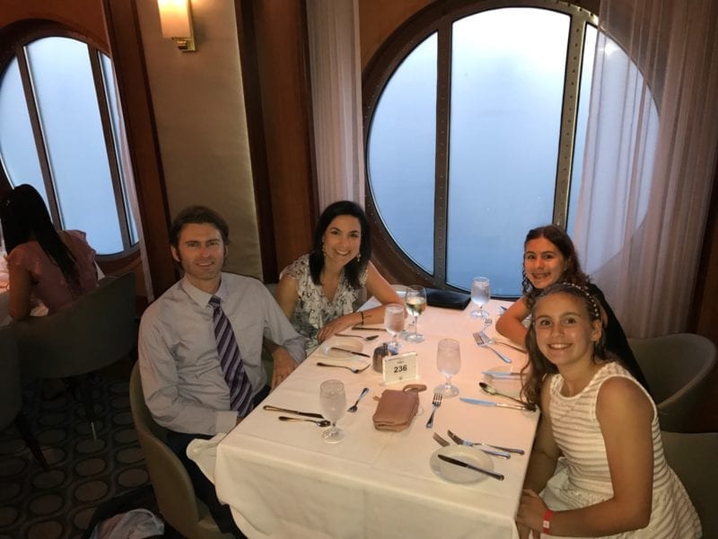 How to eat healthy on a cruise - photo of our family dining