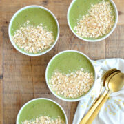 photo of strawberry and kale smoothie bowls