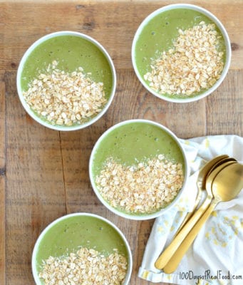 photo of strawberry and kale smoothie bowls