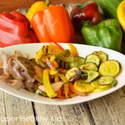 photo of roast veggies in serving dish