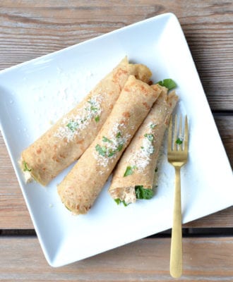 Chicken and Spinach Crepe Rolls on 100 Days of Real Food